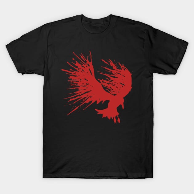 Blood Splatter Bird T-Shirt by thinkcrap